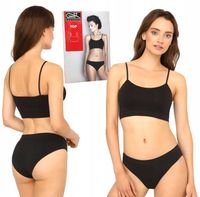 GATTA BEZSZWOWY TOP BIUSTONOSZ CIENKIE RAMIĄCZKA CZARNY XL