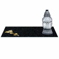 SZKLANA PODSTAWKA POD ZNICZE z dedykacją 60x30cm 491d