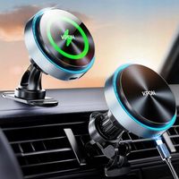 Uchwyt Samochodowy KPON Qi 15W szybka ładowarka LED 2w1 magnetyczna
