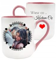 KUBEK Z TWOIM WŁASNYM NADRUKIEM FOTO PREZENT DLA DZIEWCZYNY NA WALENTYNKI
