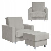 Fotel rozkładany Alicja z podnóżkiem do spania z pojemnikiem Family Meble