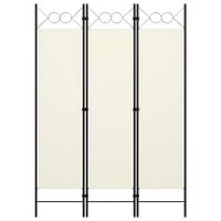 Parawan 3-panelowy, kremowy, 120 x 180 cm