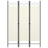 Parawan 3-panelowy, kremowy, 120 x 180 cm