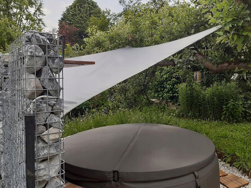 ŻAGIEL PRZECIWSŁONECZNY WODOSZCZELNY PREMIUM DO OGRODU NA TARAS SZARY 2X2 zdjęcie 9