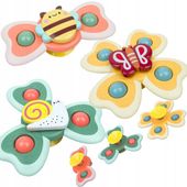 ZESTAW 3 SPINNERÓW DO ZABAWY SPINNER Z PRZYSSAWKĄ IDEALNE W PODRÓŻY