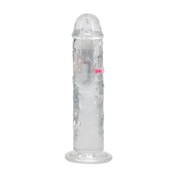 Led Vibrating Straight Cock - 20 Cm - Transparent zdjęcie 4
