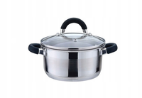 Garnek ze stali nierdzewnej z pokrywką 6L 24cm na gaz indukcja KINGHOFF