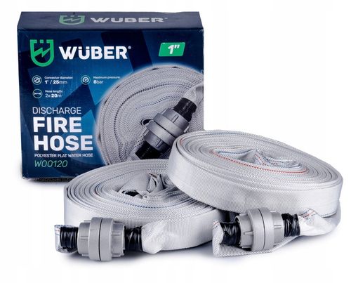 WĄŻ STRAŻACKI DO POMPY BIAŁY FAST-FIX MOCNY DŁUGI DO WODY SZAMBA 1" 20M na Arena.pl