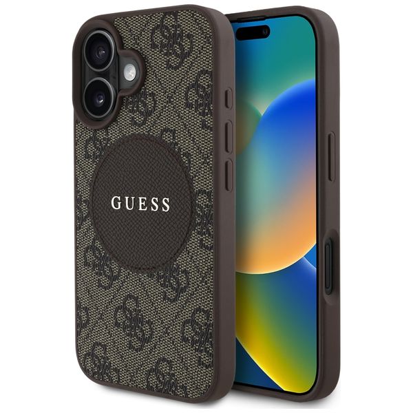 Etui Guess do iPhone 16, Brązowy, MagSafe zdjęcie 1