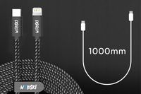 2X MOCNY KABEL USB W OPLOCIE 100cm 27W DO IPHONE 11,12,13,14 +ZASILACZ USB