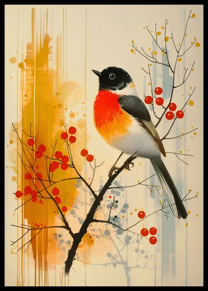 Plakat 42x59,4cm Jesienny Rudzik zdjęcie 2