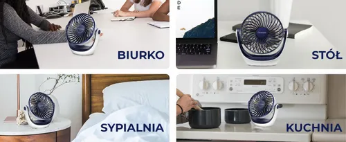 Wentylator stołowy Ocoopa D602 granatowy USB na Arena.pl