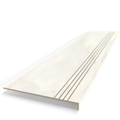 Gruba płytka schodowa z kapinosem 140x30, Ryfle, KREMOWY MARMUR - POŁYSK