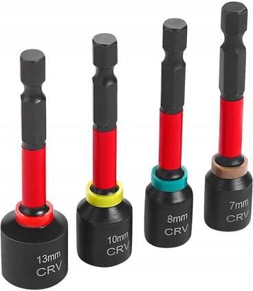 Zestaw nasadek magnetycznych do wkrętów walizka 4 sztuki UDAROWE na Arena.pl