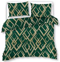 Pościel Satynowa 160X200 Zielono-Złota 20182