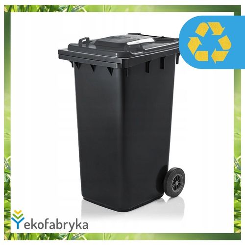 Pojemnik na śmieci 240l odpad ZMIESZANE Kosz WEBER Najwyższa Jakość CZARNY na Arena.pl