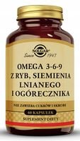 Solgar Omega 3-6-9 kwasy omega-3 kapsułki dla wsparcia serca 60 szt.