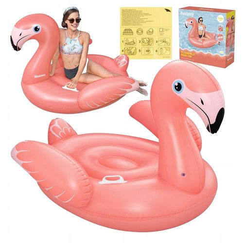 Materac Dmuchany Flaming GIGANT na Basen Plażę Uchwyty 168x120cm Bestway na Arena.pl