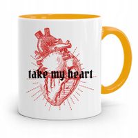 Kubek Żółty Na Walentynki Take My Heaty Prezent Z Nadrukiem Ze Zdjęciem