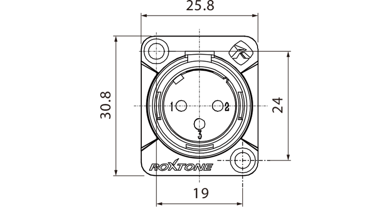 Roxtone gniazdo tablicowe XLR RX3MD-NT zdjęcie 4