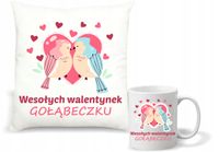 Zestaw PODUSZKA i KUBEK prezent na walentynki twój TEKST duży wybór wzorów