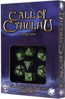 Q-Workshop Komplet Kości "Zew Cthulhu" 7th Edition - Czarno-zielony
