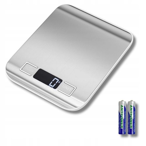 ELEKTRONICZNA PRECYZYJNA WAGA KUCHENNA DO 10KG SREBRNA LCD +BATERIE GRATIS na Arena.pl
