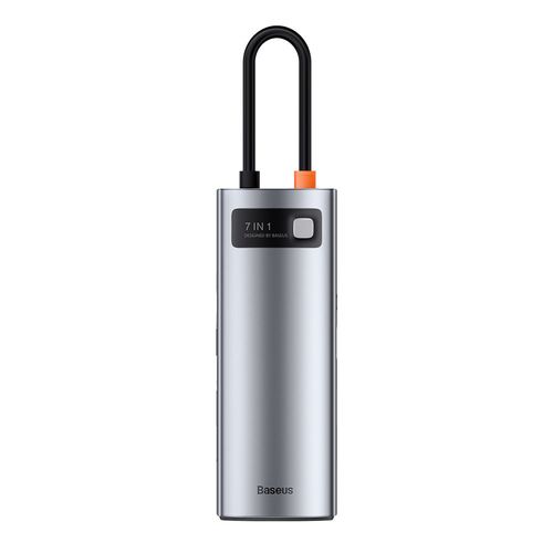 Multifunkcjonalny HUB USB 7w1 Typ C HDMI czytnik kart TF PD szary na Arena.pl