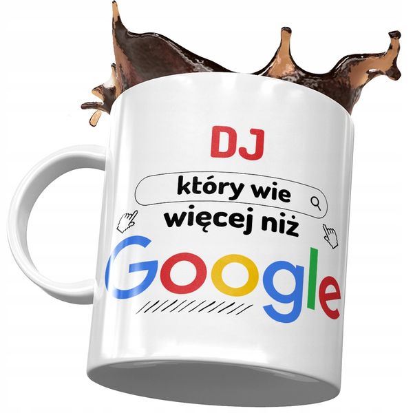 Kubek Dla Dja Wie Więcej Niż Google Prezent Z Nadrukiem Ze Zdjęciem zdjęcie 1