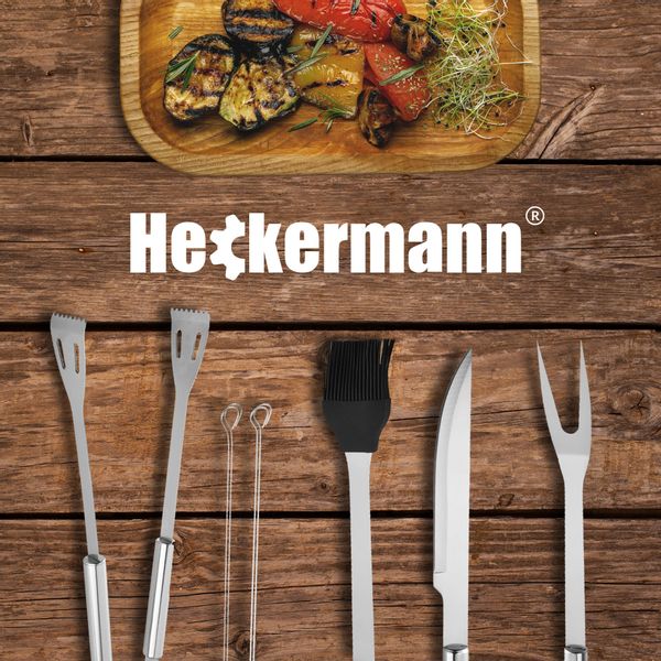 Zestaw Akcesoria Do Grillowania Heckermann In-Bbq9 - 9 Elementów + Ostrzałka Do Noży Heckermann Kd0371 zdjęcie 6