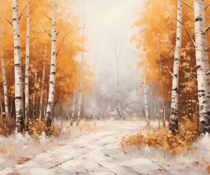 Plakat 60x50cm Jesienne Brzozy zdjęcie 1