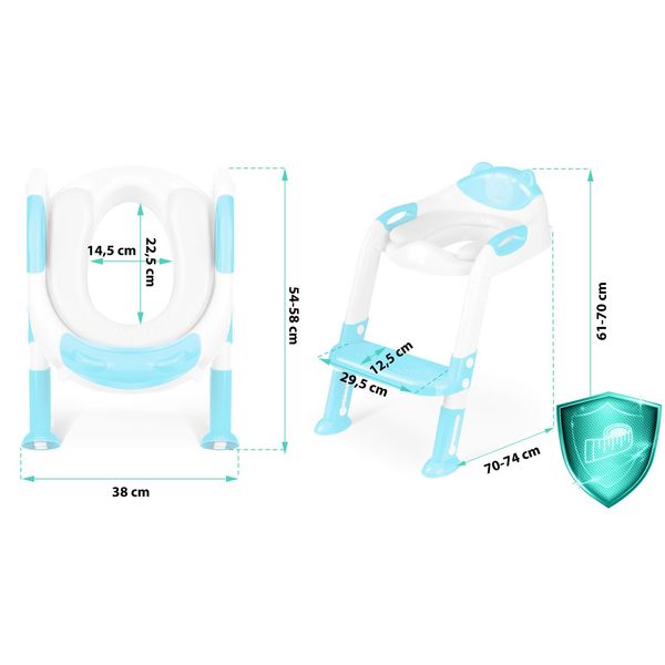 Nakładka na sedes z drabinką miś Ricokids 729200 niebieska zdjęcie 9