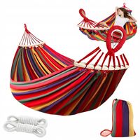 HAMAK OGRODOWY 2-OSOBOWY XXL Z POPRZECZKĄ MOCNY DUŻY HUŚTAWKA + TORBA