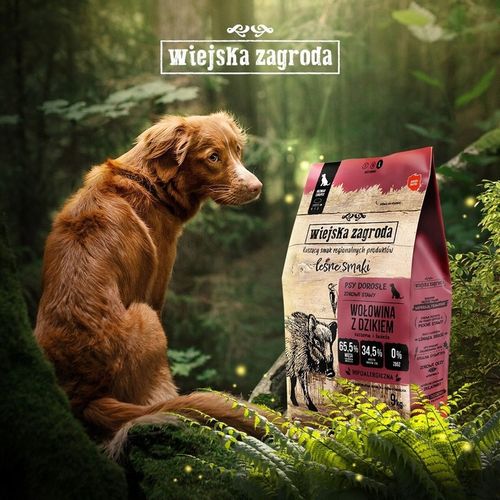 Wiejska Zagroda LEŚNE SMAKI Karma dla psa WOŁOWINA DZIK Duże rasy L 9kg na Arena.pl