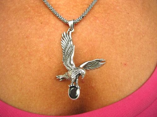 1581 Duży Orzeł Wisior Zawieszka Onyks Orłem Polska Eagle Srebro 925 UNISEX na Arena.pl