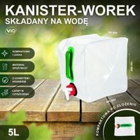 SKŁADANY KANISTER ZBIORNIK NA WODĘ Z KRANIKIEM I UCHWYTEM ViO PEVA-T 5L