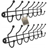 Wieszak Uchwyt Na Ubrania Ścienny Czarny Mocny 2x