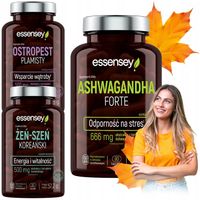 KAPSUŁKI NA STRES ENERGIĘ WITALNOŚĆ Ashwagandha Żeń-Szeń Ostropest 90 DNI