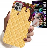 ETUI DO MOTOROLA G32 - Z MOTYWEM WAFLA Z POLEWĄ CZEKOLADOWĄ