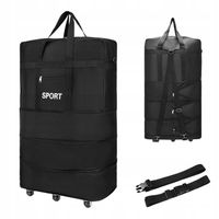 2W1 DUŻA POJEMNA TORBA PODRÓŻNA NA KÓŁKACH CZARNE SKLADANA XXL