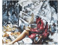 40X50CM DESZCZOWA DZIEWCZYNA OBRAZ