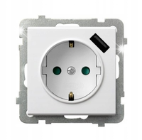 GNIAZDO SCHUKO Z ŁADOWARKĄ USB A OSPEL SONATA GP-1RSPUSB/m/00 BIAŁY