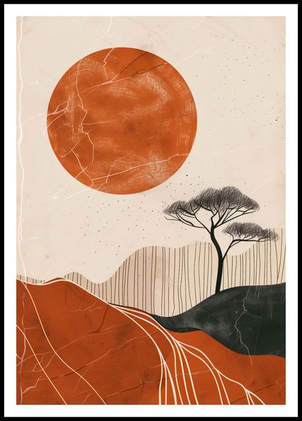 Plakat 68x98cm Afrykański Zachód Słońca zdjęcie 3