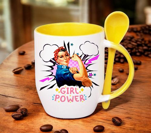 KUBEK Z ŁYŻECZKĄ PREZENT DZIEŃ KOBIET DLA KOLEŻANKI DZIEWCZYNY MAMY WZORY na Arena.pl