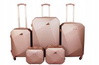 ZESTAW ELEGANCKICH WALIZEK PODRÓŻNYCH 5W1 LEKKIE MOCNE 2 KUFERKI 3 WALIZKI