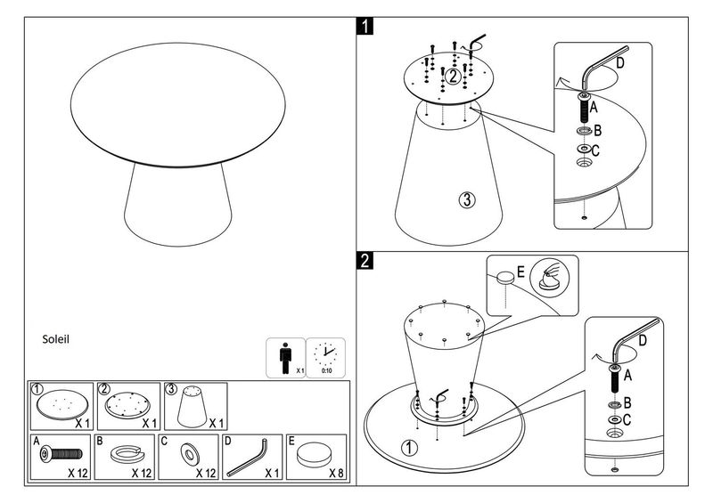 Stół Soleil naturalny 120cm zdjęcie 2