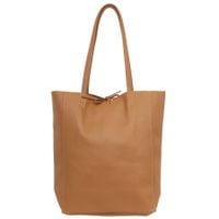 VERA PELLE torebka damska skórzana shopper na ramię V727 camel