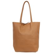 VERA PELLE torebka damska skórzana shopper na ramię V727 camel