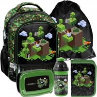 Plecak szkolny dla chłopca tornister 1-3 klasa Paso Minecraft Zestaw 5w1