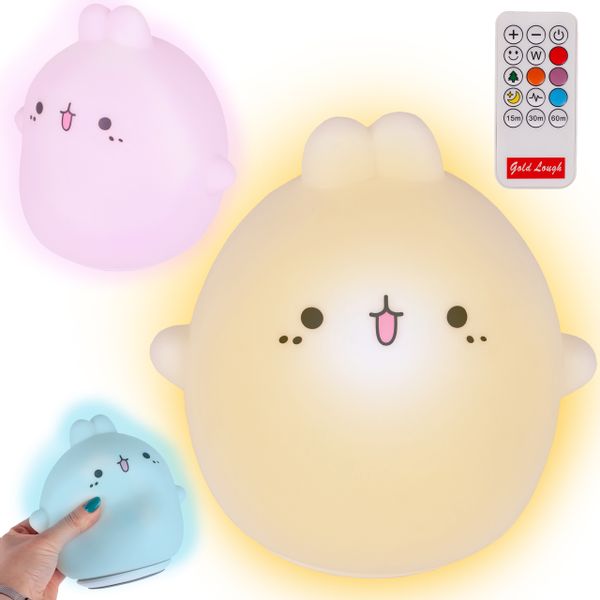 Lampka Nocna LED dla Dzieci Króliczek RGB + Pilot zdjęcie 1